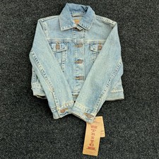 Levi Strauss Signature Jacket Girls S Blue Stretch Denim Trucker Button Front