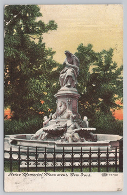 Heine Memorial Monument New York NY Postcard 1909