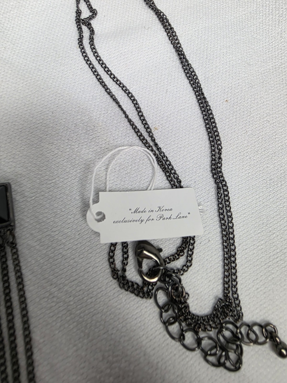 Park Lane Black Pyramid Fringe Chain Necklace Geometric Tiles Design New (Read⬇️