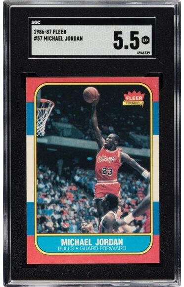Michael Jordan 1986 Fleer #57 ROOKIE SGC 5.5