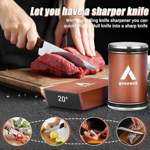 Diamond Rolling Knife Sharpener Set in Brown for Precision Edges Diamond Rolling Knife Sharpener Set in Brown for Precision Edges