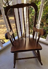 Sedia a dondolo bambola bambino legno antico HEDSTROM vintage 1980 23'89Z legno duro USA