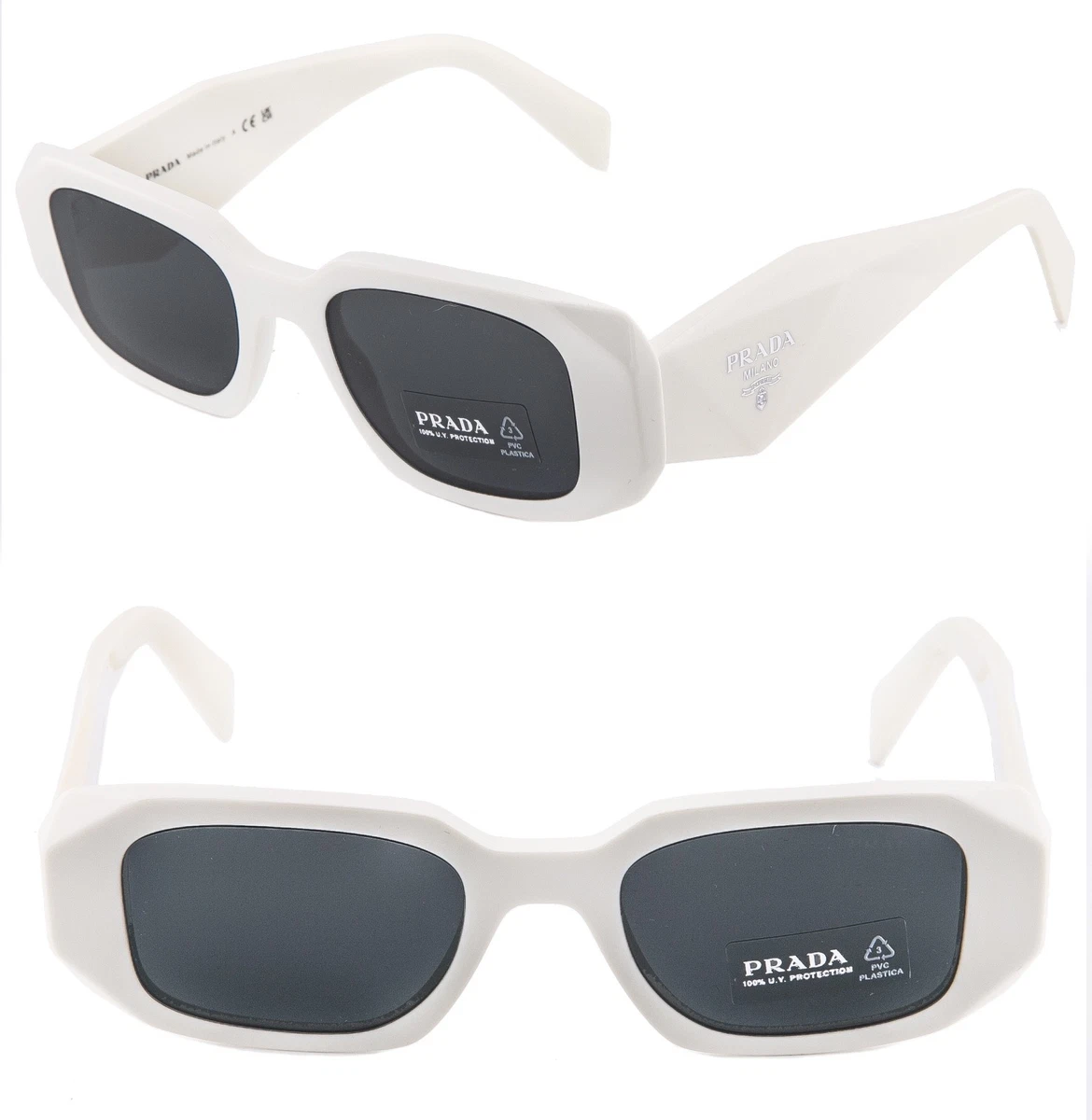 PRADA White Plastic Frame Sunglasses for Women for sale | eBay display picture 1