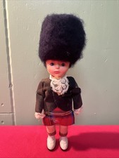 Vintage 7" Ethnic Scottish IrishBoy Doll Sleepy Eyes Plastic Celluloid Furry Hat