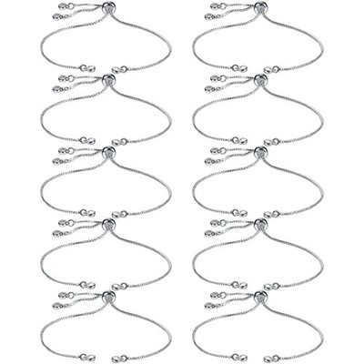 10 Pieces Adjustable Slider Bracelet for Jewelry Making Bracelet Chains for D...