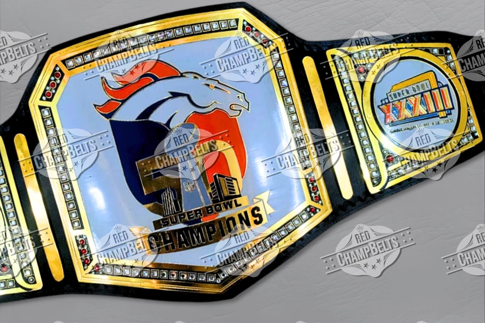 Cinturón Campeonato Denver Broncos Adulto Talla 2mm Latón Foto 3 de 4