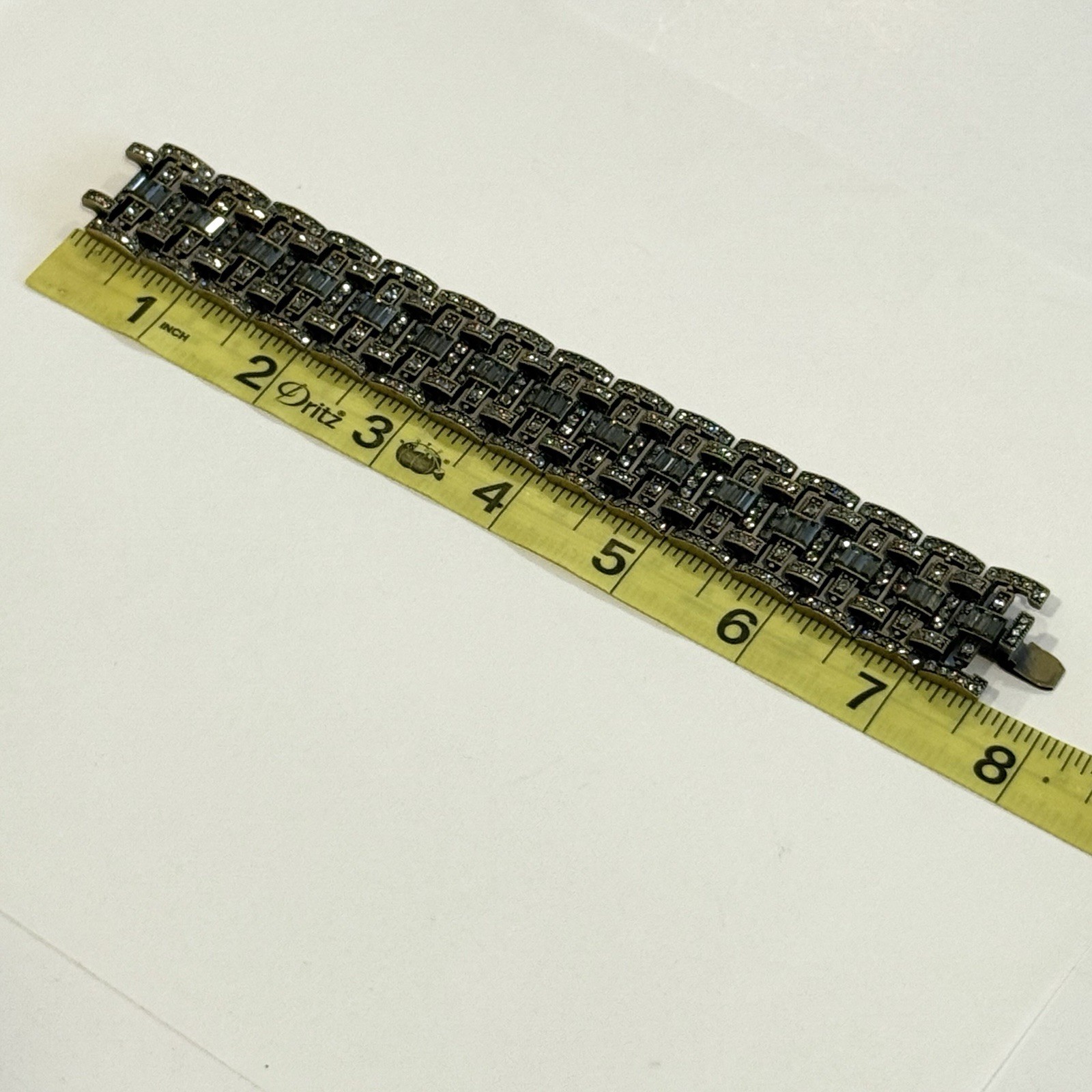 Heidi Daus Rhinestone Wide Statement Bracelet Gra… - image 11