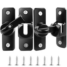 90/180 Degree Flip Barn Door Lock, Thickened Solid Multi-Angle black 2pack