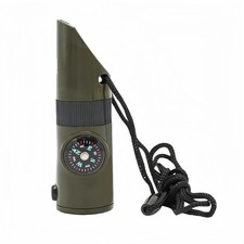 Emergency 7-in-1 Survival Whistle Kit:120dB Loud 9.8 X 2.9 Centimeters, Green
