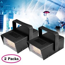 2 x Mini DJ Strobe Flash Light 24 LED Club Stage Lighting Party Disco Xmas Light