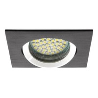 "Einbaurahmen MR16/GU10 Eckig/Schwenkbar \"Quadrat\" 70Mm Da Schwarz Matt GebüRstet"