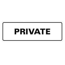 Standard Private Door/Wall Sign - White - Medium 2 Pack