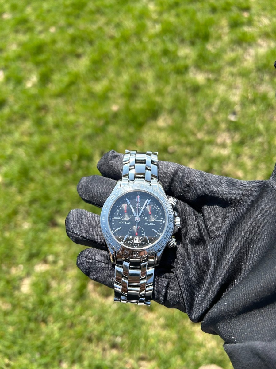 CYMA Navystar Automatic 腕時計 Cyma Navystar stainless steel black dial 38mm quartz watch | eBay