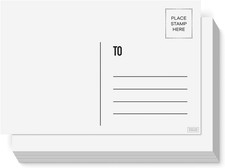Blank Postcards for Mailing. 60 White 4X6 Empty Message Sheets, Blank Mailable S