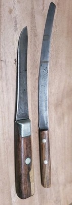 Antique Vtg W.C Co Village Blacksmith Knifes-8'' Slim Slicer & 5.5'' Boning EUC