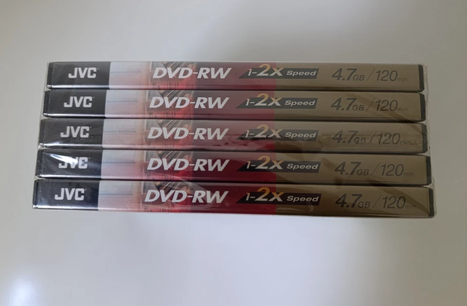 JVC DVD-RW 4.7GB 120Min 1-2x Speed Rewritable Blank - New Sealed 5 Disc Pack - Image 4 of 4