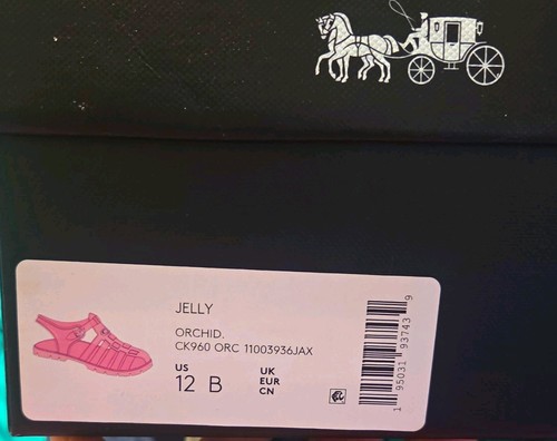 COACH WOMEN’S 12 MEN'S 10 PURPLE ORCHID JELLY SANDALS (BNIB) RETAIL $175