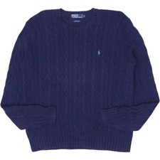 Vintage Polo By Ralph Lauren 100 Cotton Cable Knit Sweater