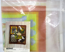 Vintage Bernat Latch Hook Rug Canvas Mesh Lancelot 3913 Knight Horse 1980