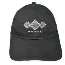 Hawaii Strapback Baseball Cap Black OS Adjustable Surfware Hawaiian Classics
