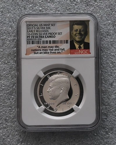 2017 S SILVER NGC PF70 ULTRA CAMEO PROOF KENNEDY HALF DOLLAR COIN