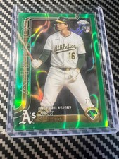 2025 Topps Chrome Update Nick Kurtz RC #USC180 Green Wave Refractor /99 Athletic