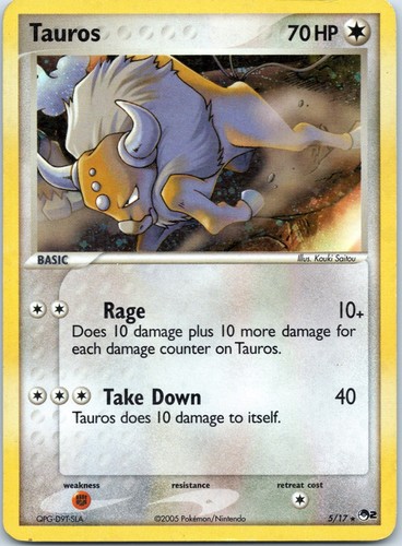 Tauros 5/17 Rare POP Series 2 Pokemon Holo Lightly Played