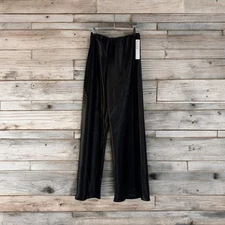 Nicole Miller Collection Black Satin Flare Pants Size XS New W Tags