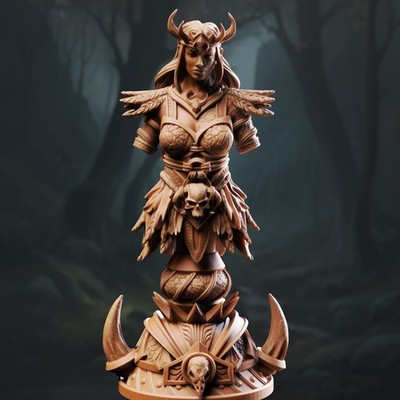BUST Underworld Goddess - Hel 32mm Resin Miniature D&D 3D Print DND Viking
