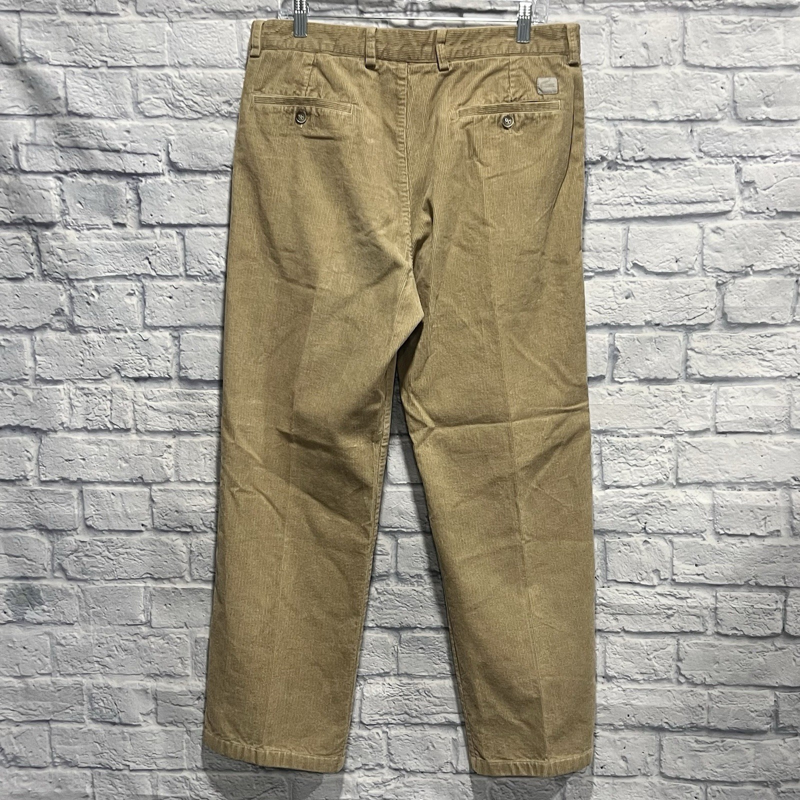 Lacoste Men Corduroy Tan Khaki Light Brown Straight Leg Pants Size 34X29 thumbnail 3