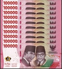 1 MILLION INDONESIA RUPIAH 10x 100,000 IDR Guaranteed AUTHENTIC Verified COA