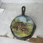 Vintage Wagner Ware sidney -O- 6.5" Cast 1053 #3 Iron skillet With Art Painting