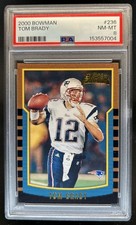 2000 Bowman Tom Brady Rookie RC #236 Patriots PSA 8