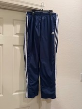 Adidas Boys Blue Tapered Leg Regular Fit Pull On Elastic Waist Pants Sz L 28x30