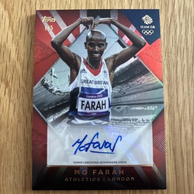 Mo Farah Auto /5 Topps Team GB London 2012 On Demand Set Olympics Autograph 