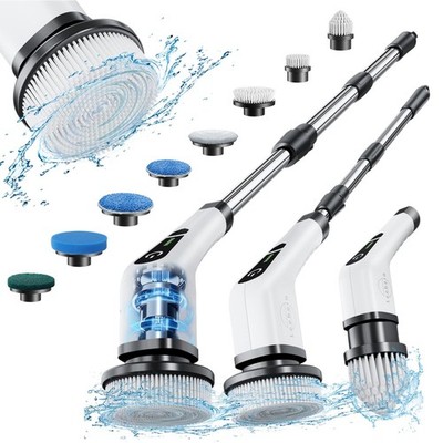 Electric Spin Scrubber, Cordless Cleaning Brush with 8 Replaceable Brush Head...