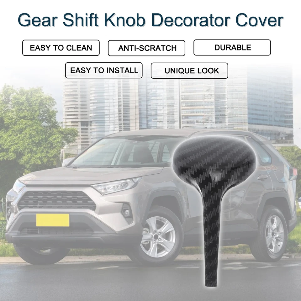 Gear Shift Knob Decorator Cover for Toyota Rav4 Corolla Vios 2014-2018 Black - image 2 of 4