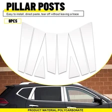 For 2014-2020 Nissan Rogue Pillar Post 8pcs/set Window Door Decor Trim Chrome
