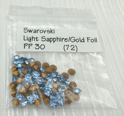 Findings Lot 72 Swarovski Lt. Saphire PP30 Crystal Glass Rhinestones 3.7-3.8mm