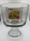 Vintage Anchor Hocking Monaco Glass Trifle Bowl 2 Quart With Box Nice Shape !!