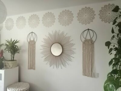 Mandala große Wandschablone Malerei Möbel Dekor Yoga wiederverwendbar Basteln DL32
