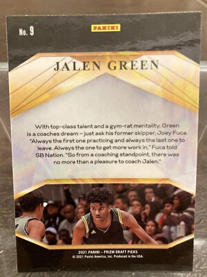 2021-22 Prizm Draft Picks Jalen Green Brilliance Base Insert