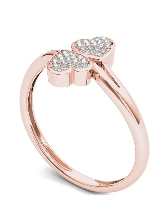 10k Rose Gold Heart Ring Any Size - Image 2 of 4