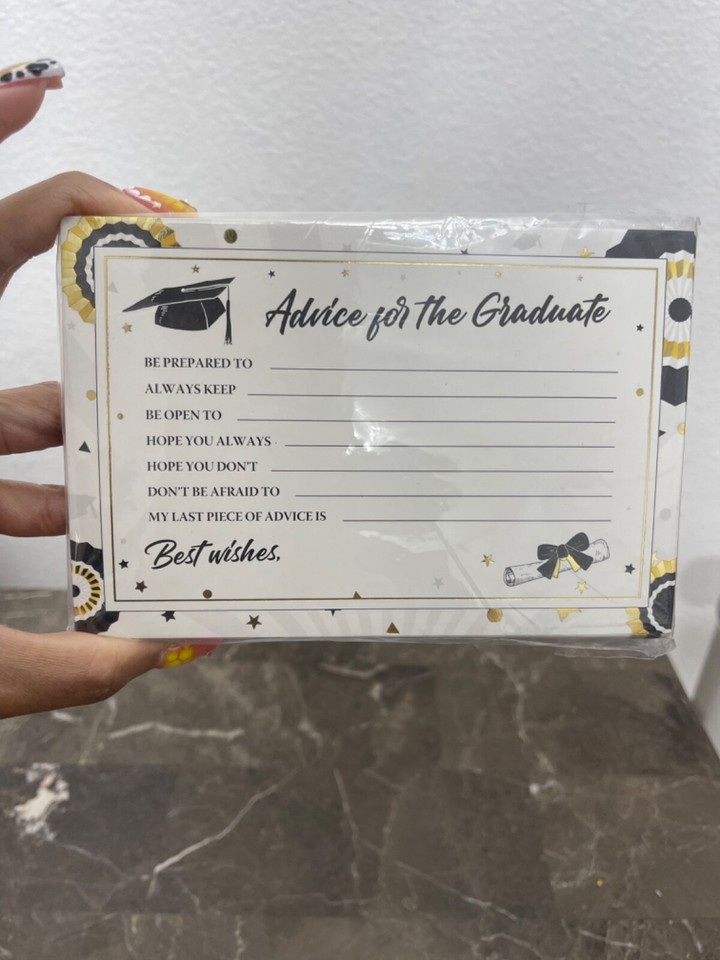 50 Pack Graduation Advice Cards, Bulk Graduation Party Supplies