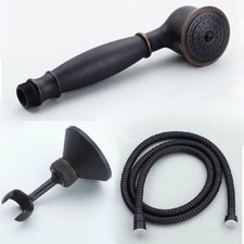 Bathroom Brass Black Oil Hand Held Shower Spray Water Hose Pedestal Holder Set