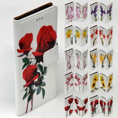 For Huawei Mate & Nova Series Mobile Phone - Flower Theme Flip Case Wallet Cover
