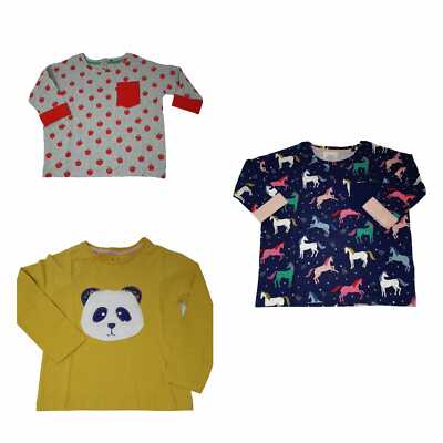 New Mini Boden Girls Unicorn T-Shirt - Navy Blue, 3/4 Sleeve, Ages 2-12 (Tags Removed)