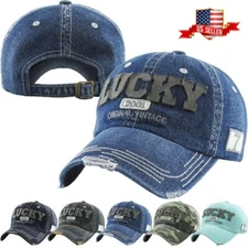 Vintage Distressed Hat Baseball Cap - Lucky Denim - KBETHOS