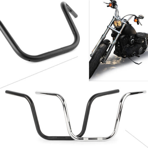 12”Mini Ape Hanger Motorcycle Handlebar w/ Indents for Harley Davidson Motor - Afbeelding 1 van 12