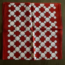 Vintage Red w/ White Circles Mod Scarf Made in Italy 14 x 54 NWT